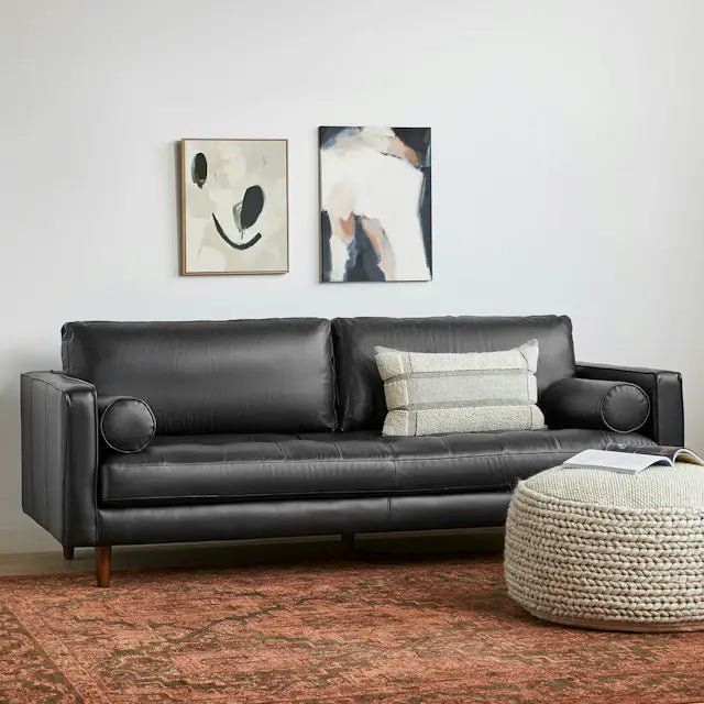 Boston sofa in black leather