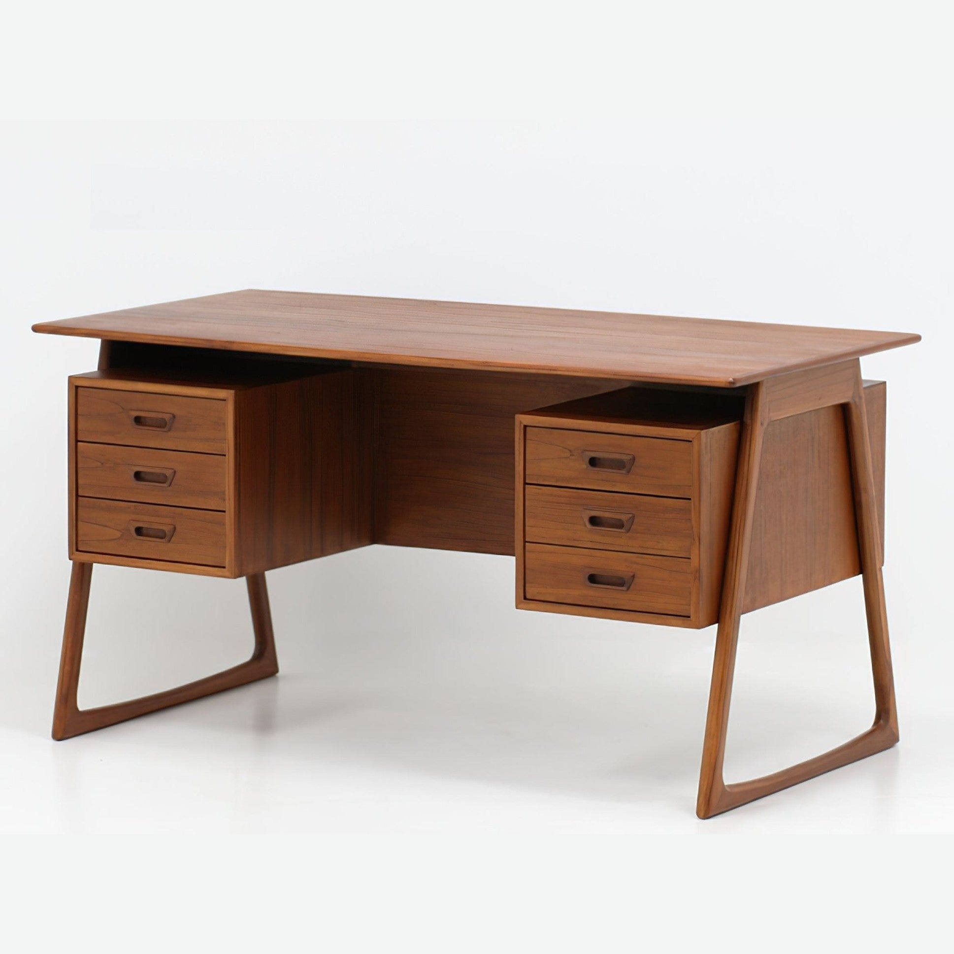 Charles Executive Floating Desk in Teak