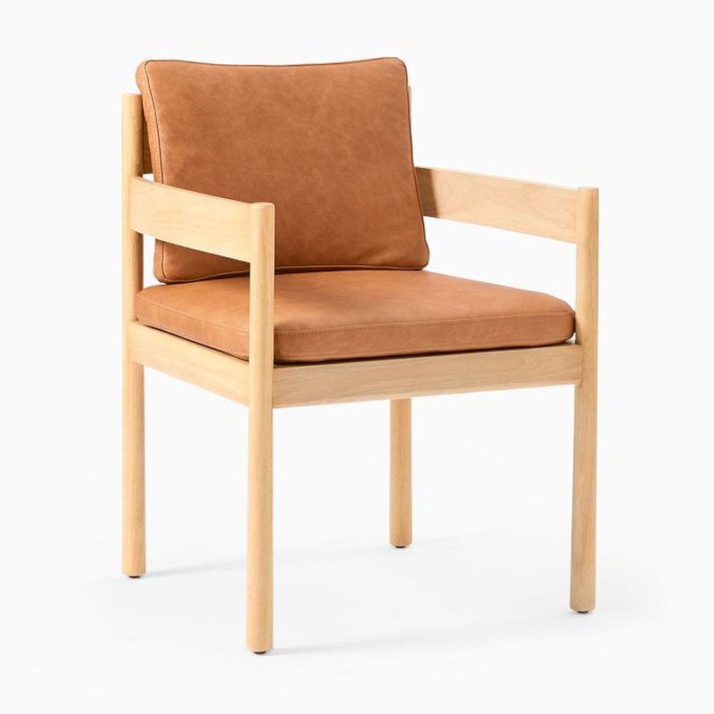Beck dining chain with armrest in natural