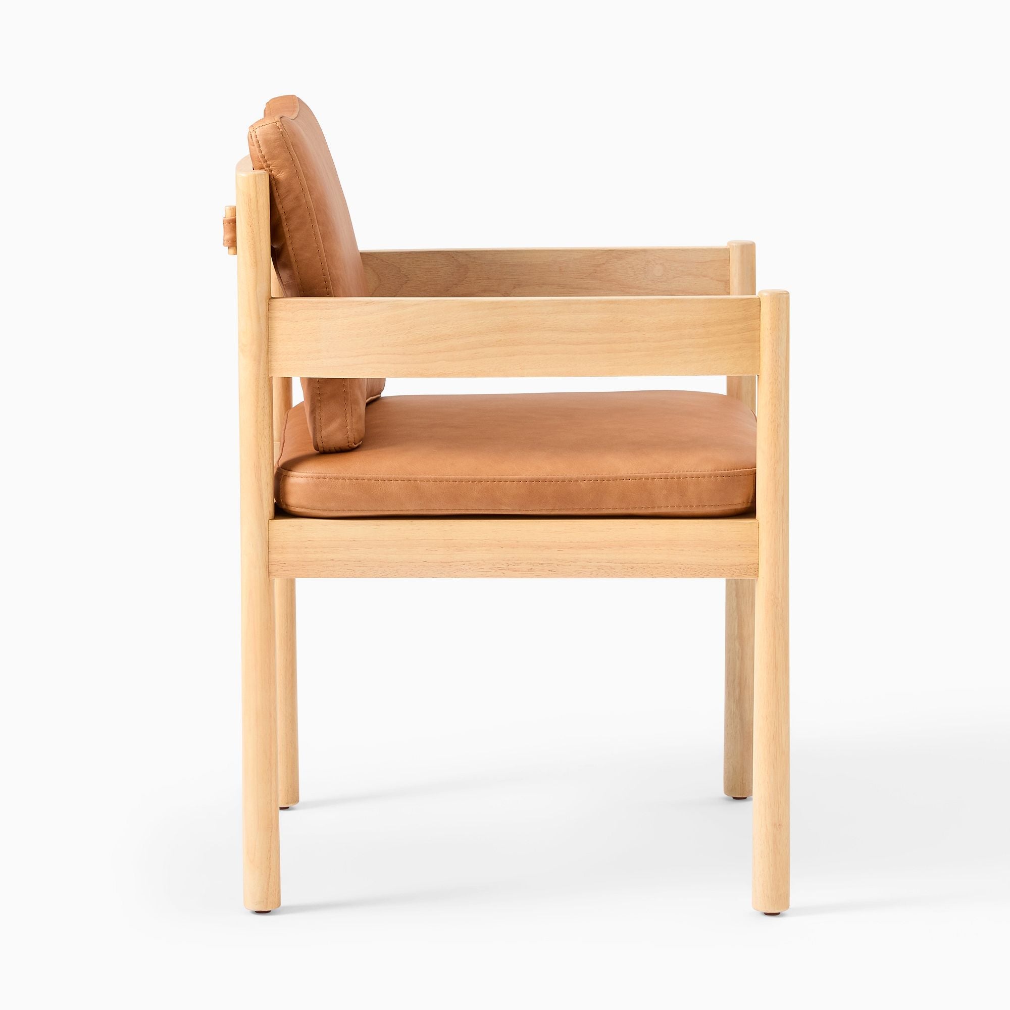 Beck dining chain with armrest in natural