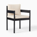 Beck dining chair with armrest in black