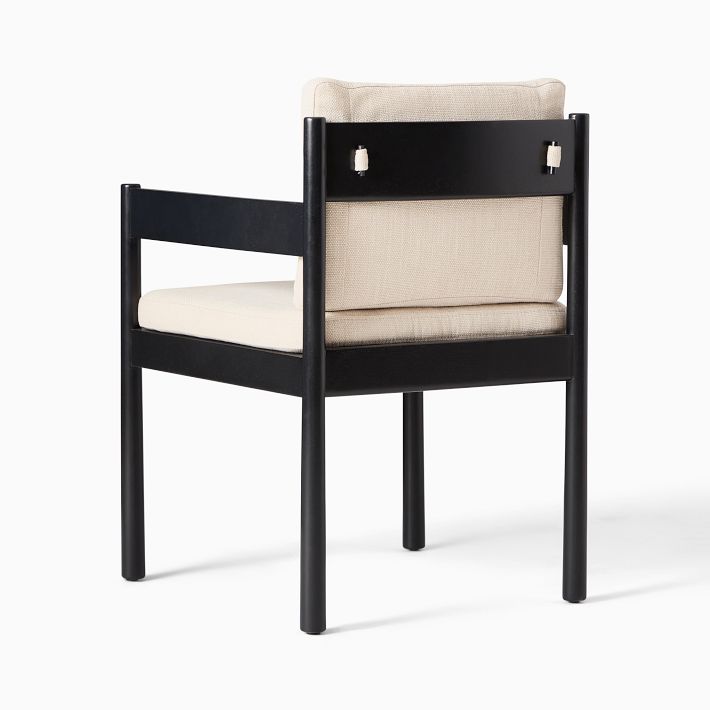 Beck dining chair with armrest in black