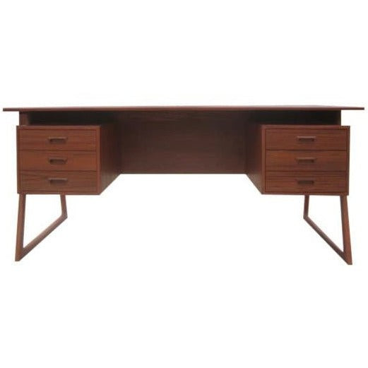 Charles Executive Floating Desk in Teak