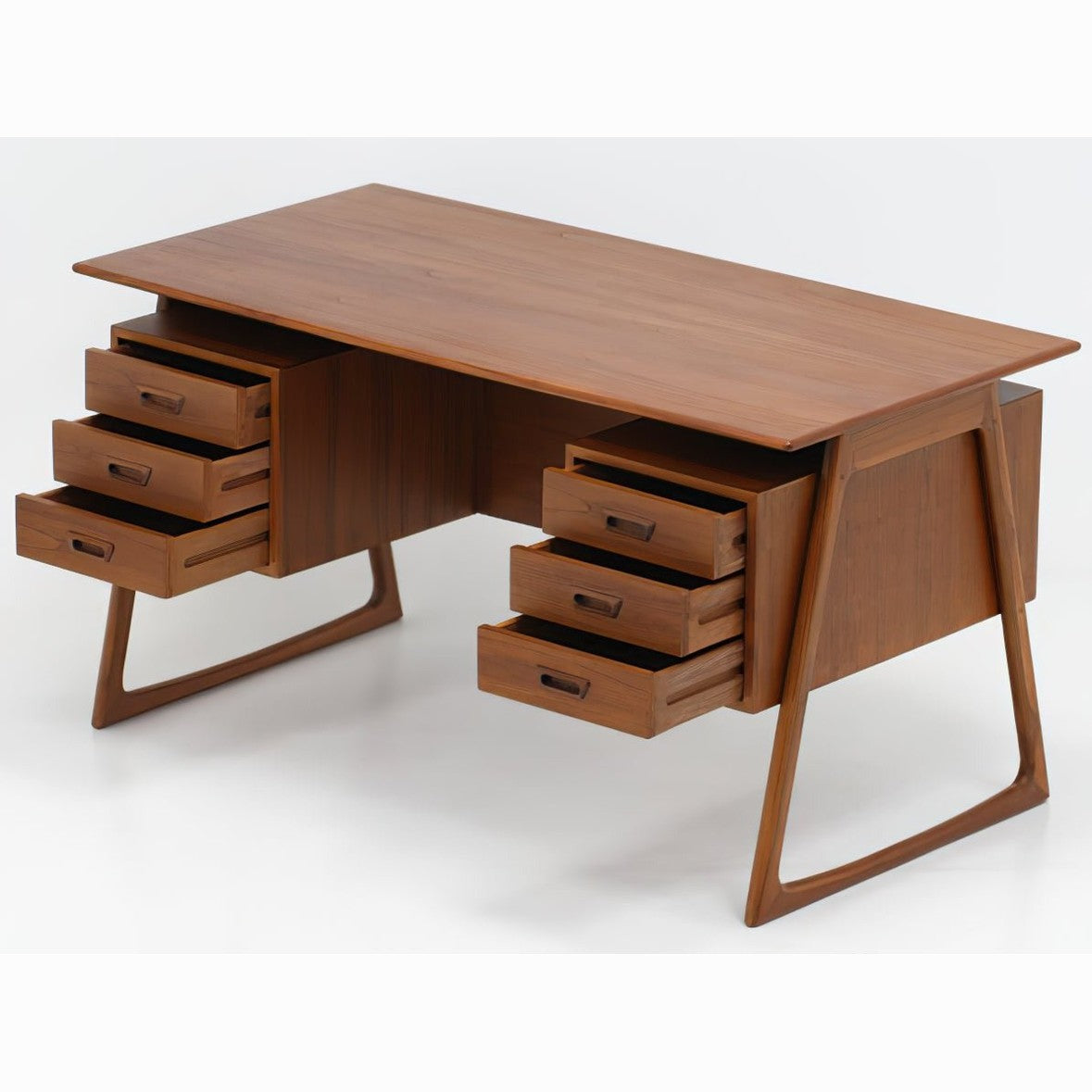 Charles Executive Floating Desk in Teak