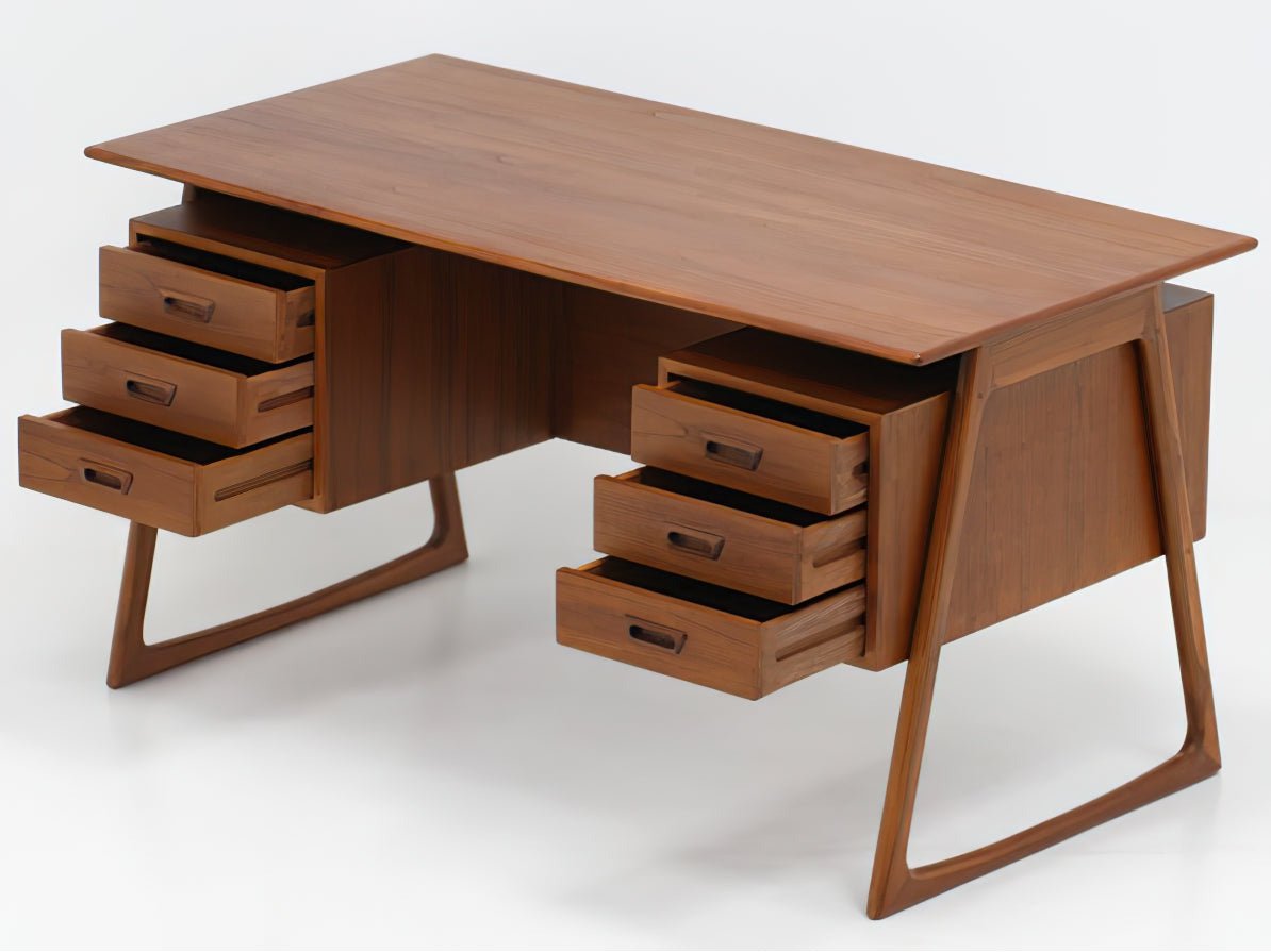 Charles Executive Floating Desk in Teak