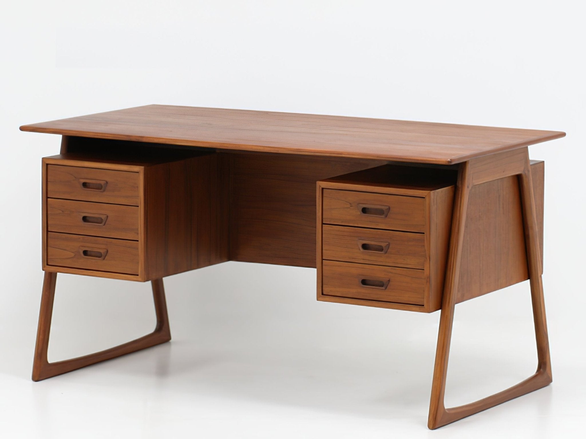 Charles Executive Floating Desk in Teak