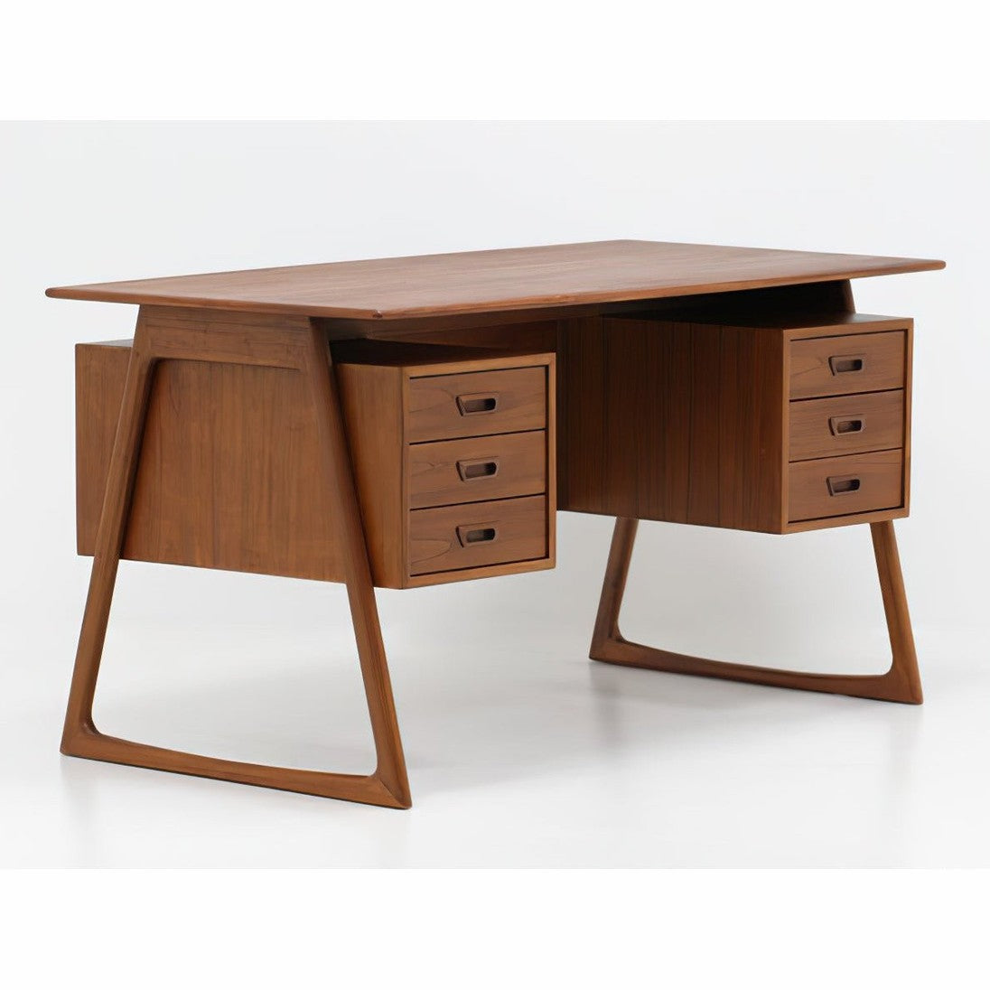 Charles Executive Floating Desk in Teak