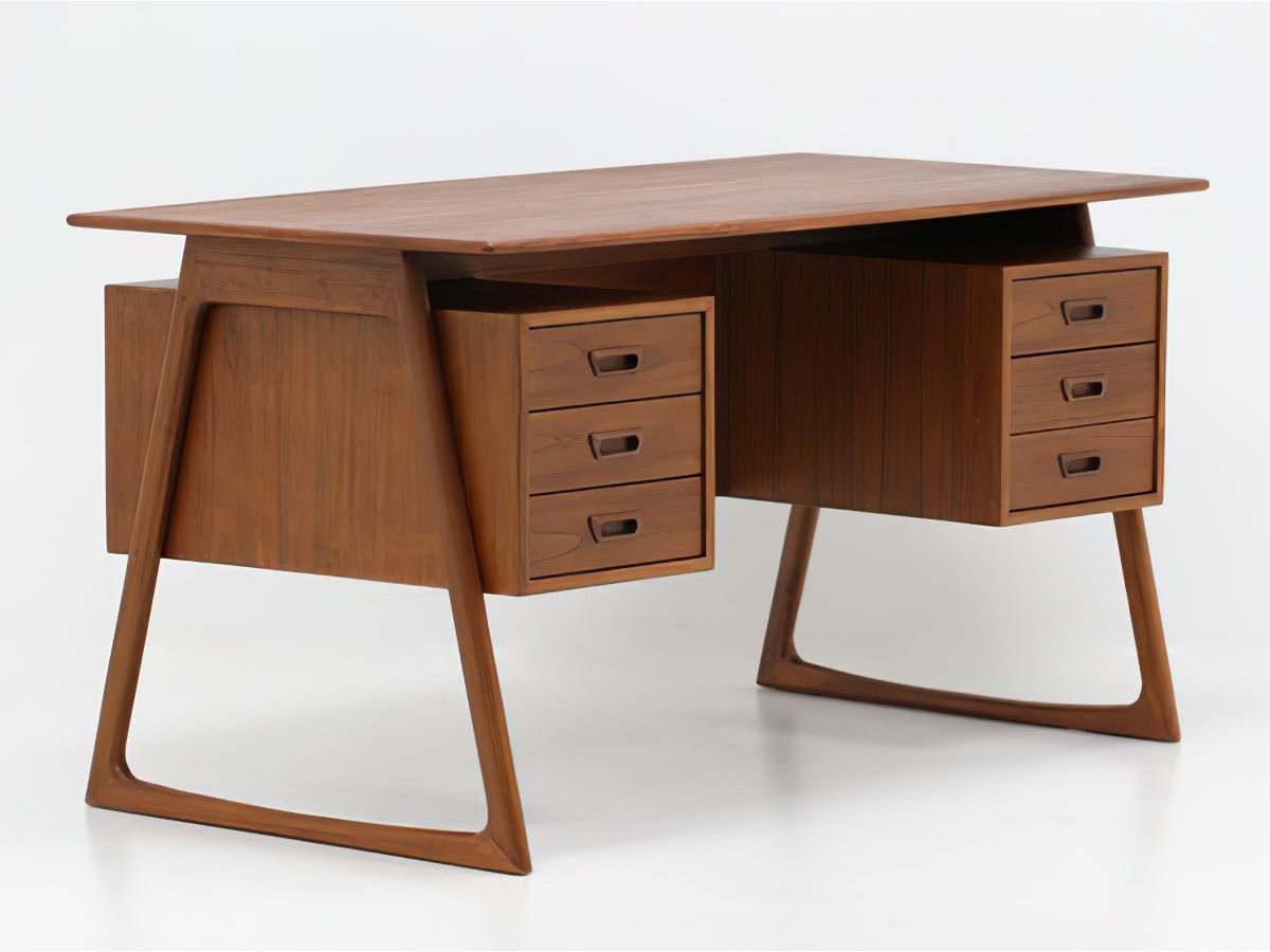 Charles Executive Floating Desk in Teak