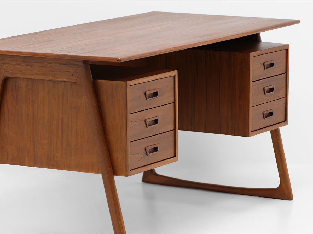 Charles Executive Floating Desk in Teak