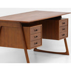 Charles Executive Floating Desk in Teak