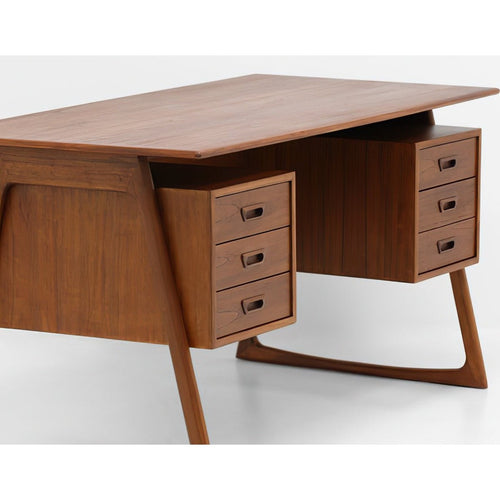 Charles Executive Floating Desk in Teak