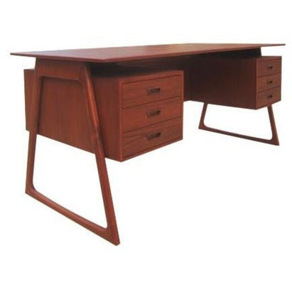 Charles Executive Floating Desk in Teak
